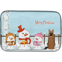 "Caroline's Treasures Merry Christmas Carolers German Shepherd Dish Drying Mat, 14"" x 21"""