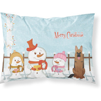 "Caroline's Treasures Merry Christmas Carolers German Shepherd Fabric Standard Pillowcase BB2398PILLOWCASE, Multicolor"