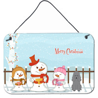 "Caroline's Treasures Christmas Carolers Merry Poodle Silver Wall or Door Hanging Prints BB2399DS812, 8"" x 12"""