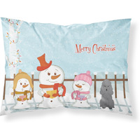 "Caroline's Treasures Merry Christmas Carolers Poodle Silver Fabric Standard Pillowcase BB2399PILLOWCASE, Multicolor"