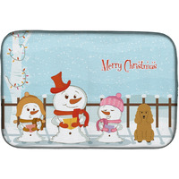 "Caroline's Treasures Merry Christmas Carolers Poodle Tan Dish Drying Mat, 14 X 21"