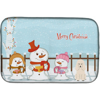 "Caroline's Treasures Merry Christmas Carolers Poodle Dish Drying Mat, 14"" x 21"""