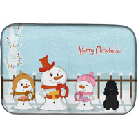 "Caroline's Treasures Merry Christmas Carolers Poodle Black Dish Drying Mat, 14"" x 21"""