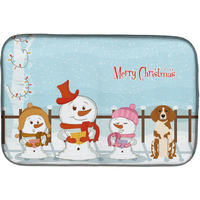 "Caroline's Treasures Merry Christmas Carolers Brittany Spaniel Dish Drying Mat, 14"" x 21"""