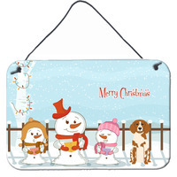 "Caroline's Treasures Christmas Carolers Merry Brittany Spaniel Wall or Door Hanging Prints BB2403DS812, 8"" x 12"""