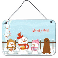 "Caroline's Treasures Christmas Carolers Merry Dogue de Bourdeaux Wall or Door Hanging Prints BB2404DS812, 8"" x 12"""