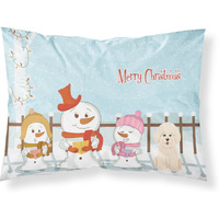 "Caroline's Treasures Merry Christmas Carolers Bichon Frise Fabric Standard Pillowcase BB2406PILLOWCASE, Multicolor"