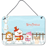 "Caroline's Treasures Christmas Carolers Merry Papillon Sable White Wall or Door Hanging Prints BB2408DS812, 8"" x 12"""