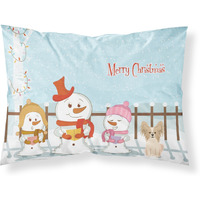 "Caroline's Treasures Merry Christmas Carolers Papillon Sable White Fabric Standard Pillowcase BB2408PILLOWCASE, Multicolor"