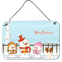 "Caroline's Treasures Christmas Carolers Merry Papillon Red White Wall or Door Hanging Prints BB2409DS812, 8"" x 12"""