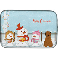 "Caroline's Treasures Merry Christmas Carolers Briard Brown Dish Drying Mat, 14"" x 21"""