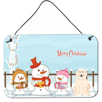 "Caroline's Treasures Merry Christmas Carolers Pyrenese Wall or Door Hanging Prints BB2414DS812, 8"" x 12"", Multicolor"