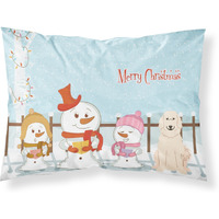 "Caroline's Treasures Merry Christmas Carolers Pyrenese Fabric Standard Pillowcase BB2414PILLOWCASE, Multicolor"