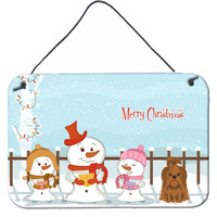 "Caroline's Treasures Merry Christmas Carolers Shih Tzu Chocolate Wall or Door Hanging Prints BB2417DS812, 8"" x 12"", Multicolor"