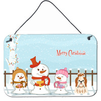 "Caroline's Treasures Merry Christmas Carolers Shih Tzu Red White Wall or Door Hanging Prints BB2418DS812, 8"" x 12"", Multicolor"