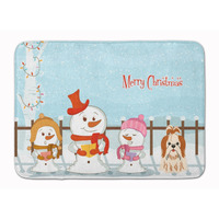 "Caroline's Treasures Christmas Carolers Shih Tzu Red White Floor Mat, 19"" x 27"", Multicolor"
