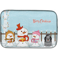 "Caroline's Treasures Merry Christmas Carolers Shih Tzu Black Silver Dish Drying Mat, 14"" x 21"""