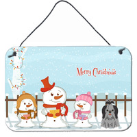 "Caroline's Treasures Merry Christmas Carolers Shih Tzu Black Silver Wall or Door Hanging Prints BB2420DS812, 8"" x 12"", Multicolor"