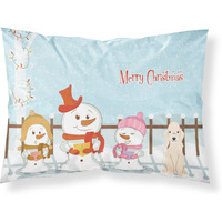 "Caroline's Treasures Merry Christmas Carolers Bedlington Terrier Sandy Fabric Standard Pillowcase BB2422PILLOWCASE, Multicolor"