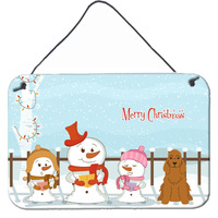 "Caroline's Treasures Merry Christmas Carolers Cocker Spaniel Red Wall or Door Hanging Prints BB2426DS812, 8"" x 12"", Multicolor"