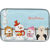 "Caroline's Treasures Old English Sheepdog Dish Drying Mat, 14"" x 21"", Christmas Carolers"