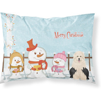 Caroline's Treasures Christmas Carolers Merry Old English Sheepdog Fabric Standard Pillowcase BB2427PILLOWCASE