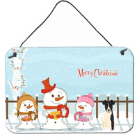 "Caroline's Treasures Christmas Carolers Merry Smooth Fox Terrier Wall or Door Hanging Prints BB2429DS812, 8"" x 12"""
