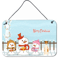 "Caroline's Treasures Merry Christmas Carolers Whippet Wall or Door Hanging Prints BB2430DS812, 8"" x 12"", Multicolor"