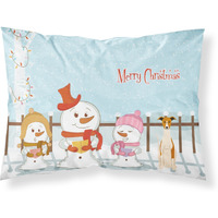 Caroline's Treasures Christmas Carolers Merry Whippet Fabric Standard Pillowcase BB2430PILLOWCASE