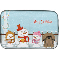 "Caroline's Treasures Merry Christmas Carolers Pekingnese Tan Dish Drying Mat, 14 x 21"
