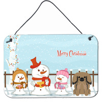 "Caroline's Treasures Merry Christmas Carolers Pekingnese Tan Wall or Door Hanging Prints BB2433DS812, 8"" x 12"", Multicolor"