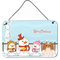 "Caroline's Treasures Christmas Carolers Merry Pekingnese Red White Wall or Door Hanging Prints BB2434DS812, 8"" x 12"""