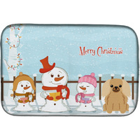 "Caroline's Treasures Merry Christmas Carolers Pekingese Fawn Sable Dish Drying Mat, 14"" x 21"""