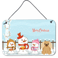 "Caroline's Treasures Christmas Carolers Merry Pekingnese Fawn Sable Wall or Door Hanging Prints BB2435DS812, 8"" x 12"""