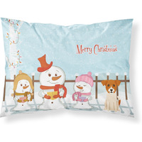 "Caroline's Treasures Merry Christmas Carolers Jack Russell Terrier Fabric Standard Pillowcase BB2439PILLOWCASE, Multicolor"