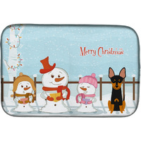 "Caroline's Treasures Merry Christmas Carolers English Toy Terrier Dish Drying Mat, 14 x 21"