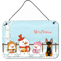 "Caroline's Treasures Christmas Carolers Merry English Toy Terrier Wall or Door Hanging Prints BB2440DS812, 8"" x 12"""