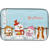 "Caroline's Treasures Merry Christmas Carolers English Foxhound Dish Drying Mat, 14"" x 21"""