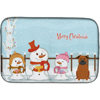 "Caroline's Treasures Merry Christmas Carolers Chinese Chongqing Dog Dish Drying Mat, 14"" x 21"""