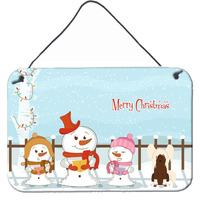 "Caroline's Treasures Christmas Carolers Merry Chinese Crested Cream Wall or Door Hanging Prints BB2444DS812, 8"" x 12"""