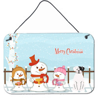 "Caroline's Treasures Merry Christmas Carolers White Boxer Cooper Wall or Door Hanging Prints BB2445DS812, 8"" x 12"", Multicolor"