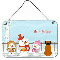 "Caroline's Treasures Christmas Carolers Merry Fawn Boxer Wall or Door Hanging Prints BB2446DS812, 8"" x 12"""