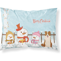 "Caroline's Treasures Merry Christmas Carolers Border Collie Red White Fabric Standard Pillowcase BB2450PILLOWCASE, Multicolor"