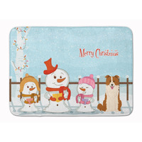 "Caroline's Treasures Merry Christmas Border Collie Red White Floor Mat, 19"" x 27"", Multicolor"