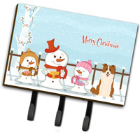 "Caroline's Treasures Merry Christmas Carolers Border Collie Red White Leash or Key Holder BB2450TH68, Triple, Multicolor"