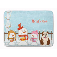 "Caroline's Treasures Christmas English Bulldog Brindle White Floor Mat, 19"" x 27"", Multicolor"