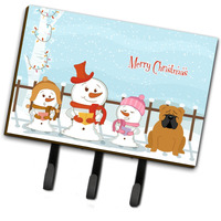 "Caroline's Treasures Merry Christmas Carolers English Bulldog Red Leash or Key Holder BB2453TH68, Triple, Multicolor"
