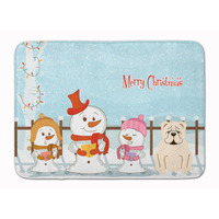 "Caroline's Treasures Merry Christmas English Bulldog White Floor Mat, 19"" x 27"", Multicolor"