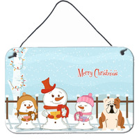 "Caroline's Treasures Christmas Carolers Merry English Bulldog Fawn White Wall or Door Hanging Prints BB2456DS812, 8"" x 12"""