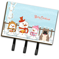 "Caroline's Treasures Merry Christmas Carolers English Bulldog Grey Brindle Leash or Key Holder BB2457TH68, Triple, Multicolor"